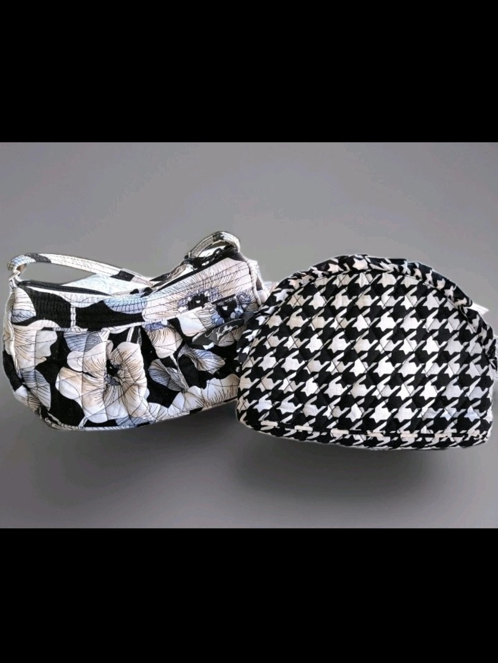 Vera Bradley Black & White Floral and Houndstooth Cosmetic Duo